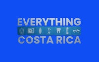 everything costa rica logo on a blue background